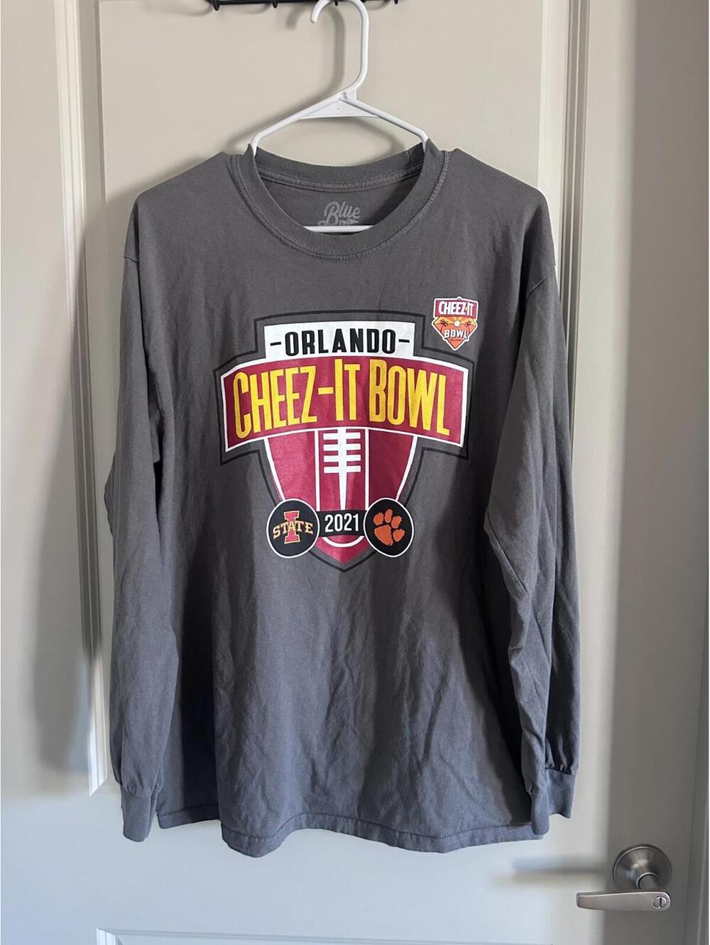 Cheez-It Bowl 2021 T-shirt Mens Iowa State and Clemson Gray Football Shirt